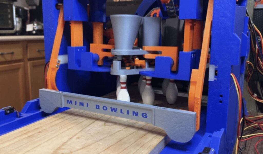 A tabletop bowling lane machine you can 3D print at home