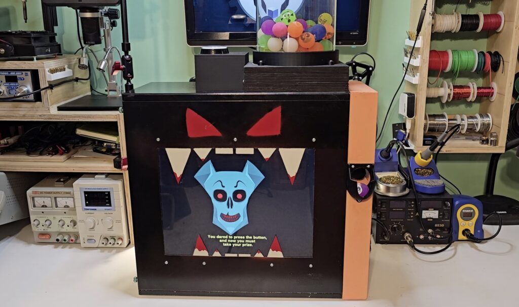 An old PC case becomes a Halloween vending machine