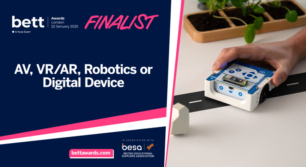 Arduino’s Alvik Robot shortlisted for the Bett Awards 2025 in the AV, VR/AR, Robotics, and Digital Device category!