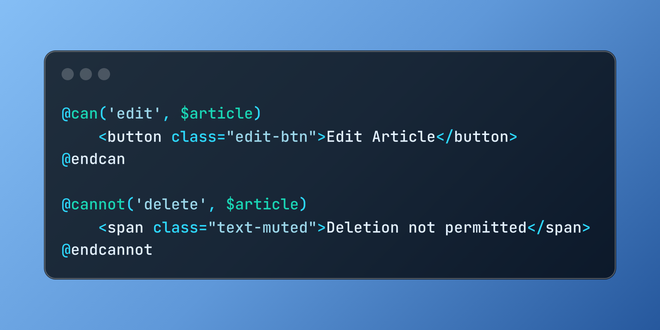 Blade Authorization Directives for View Security