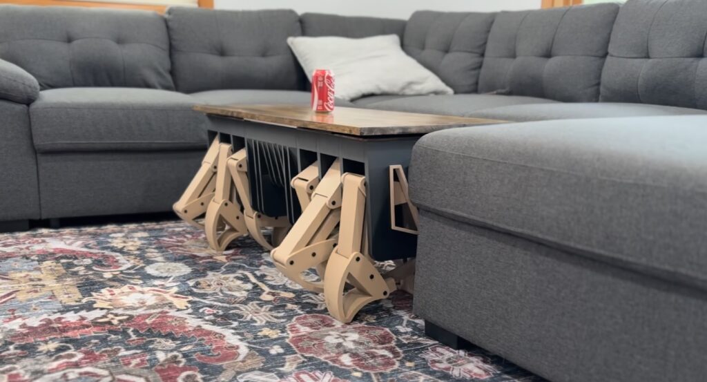 Concept Bytes’ coffee table tracks people and walks itself across a room when called