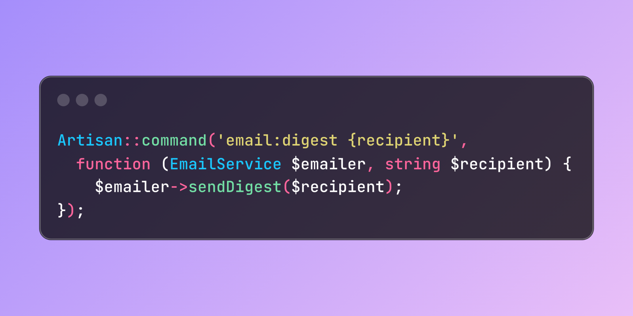 Dependency Injection in Laravel Closure Commands