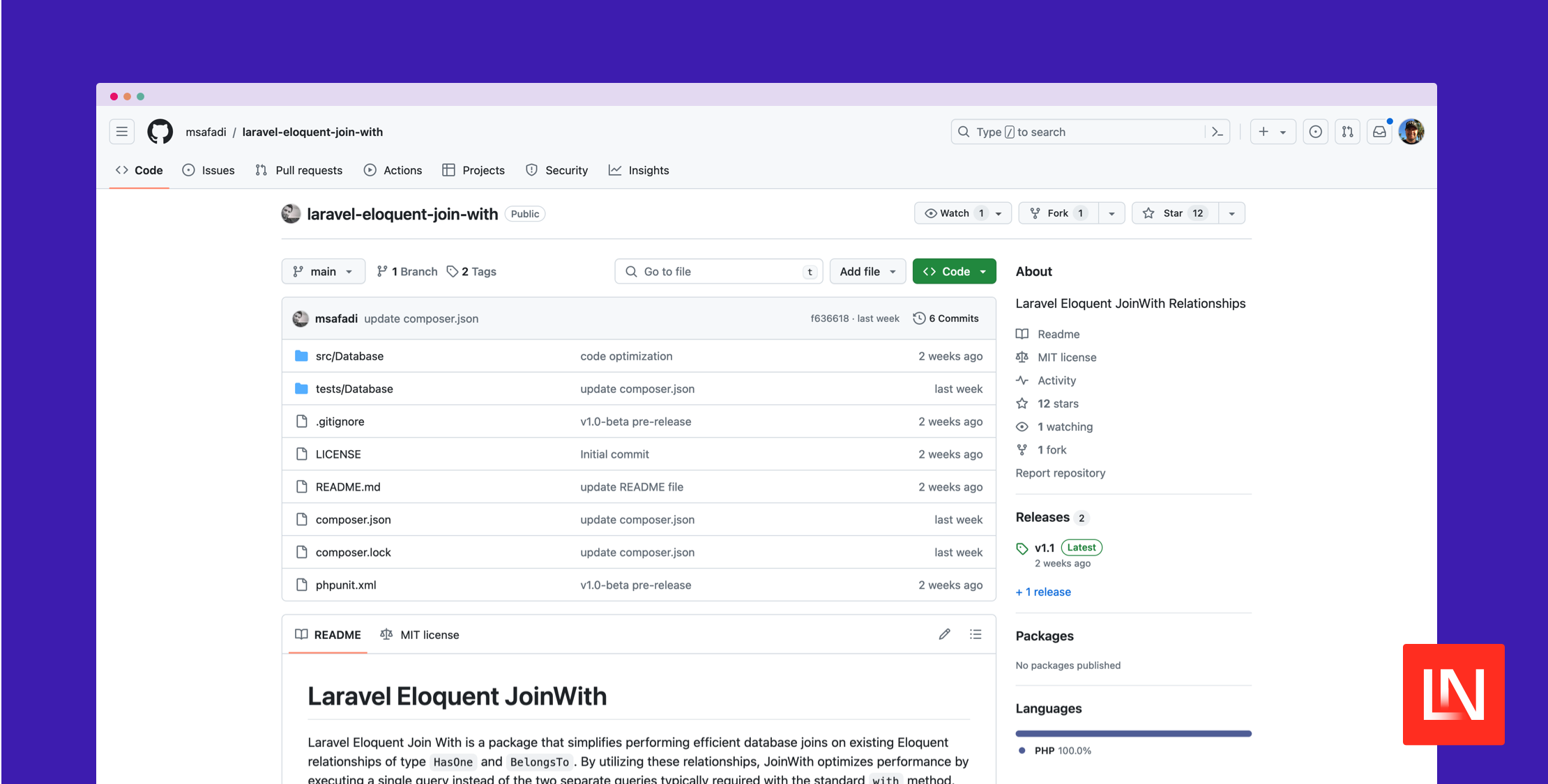 Eloquent JoinWith Package for Laravel