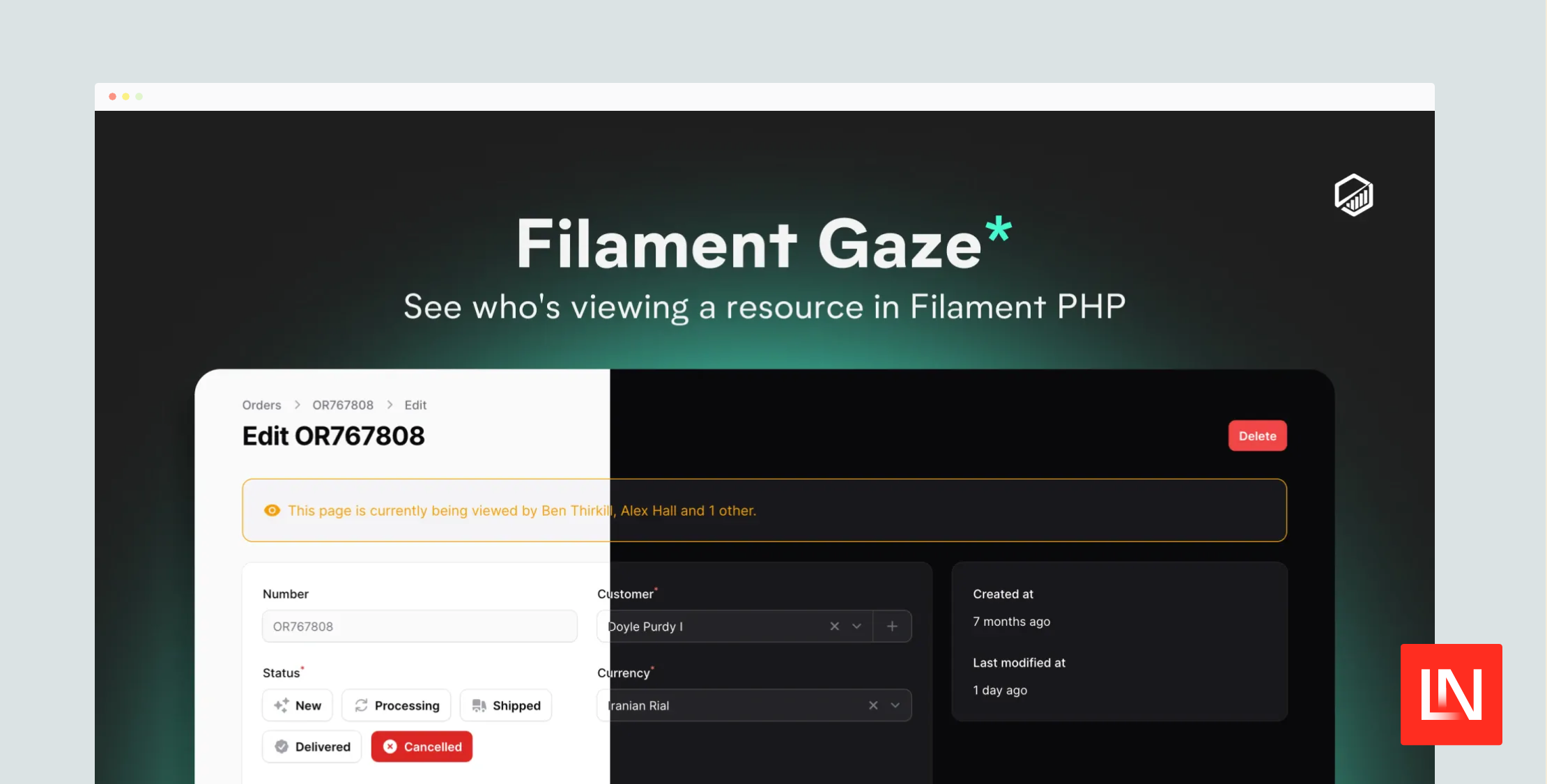 Filament Gaze: Show When Multiple Users View the Same Resource