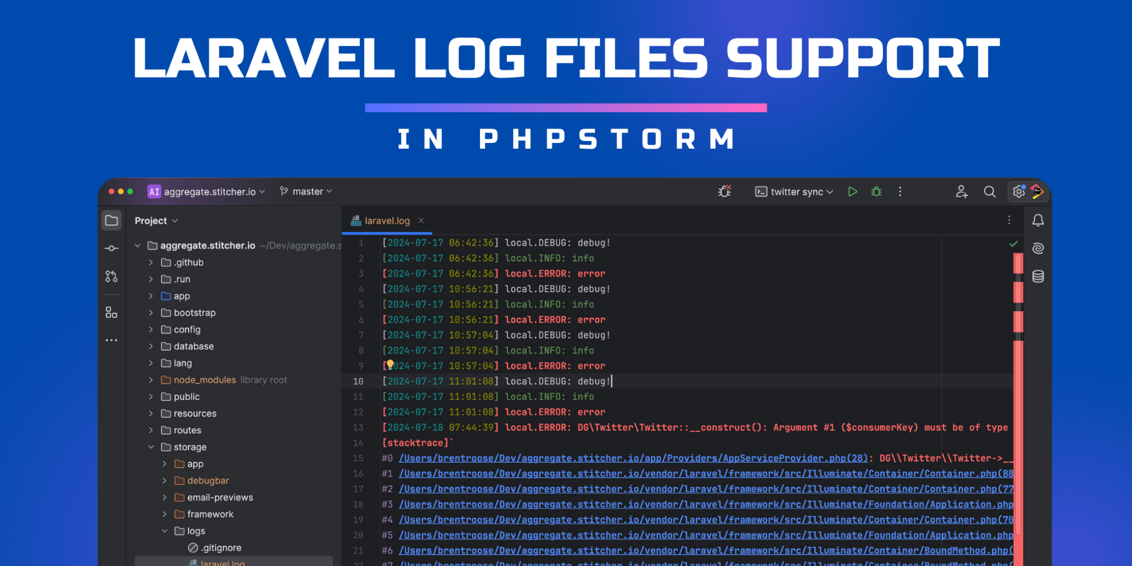 Laravel Log Files Support in PhpStorm
