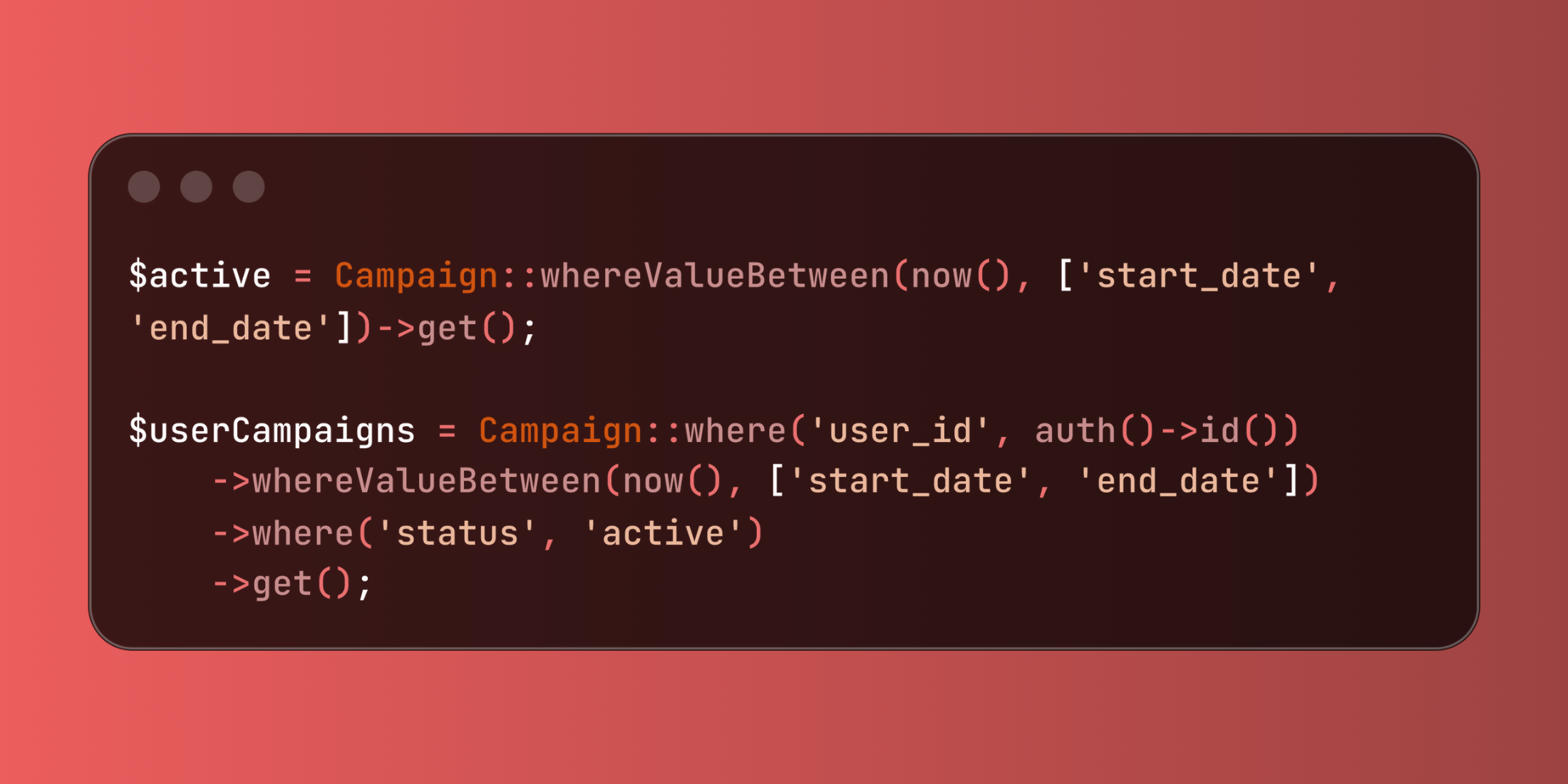 Laravel whereValueBetween for Column Range Queries