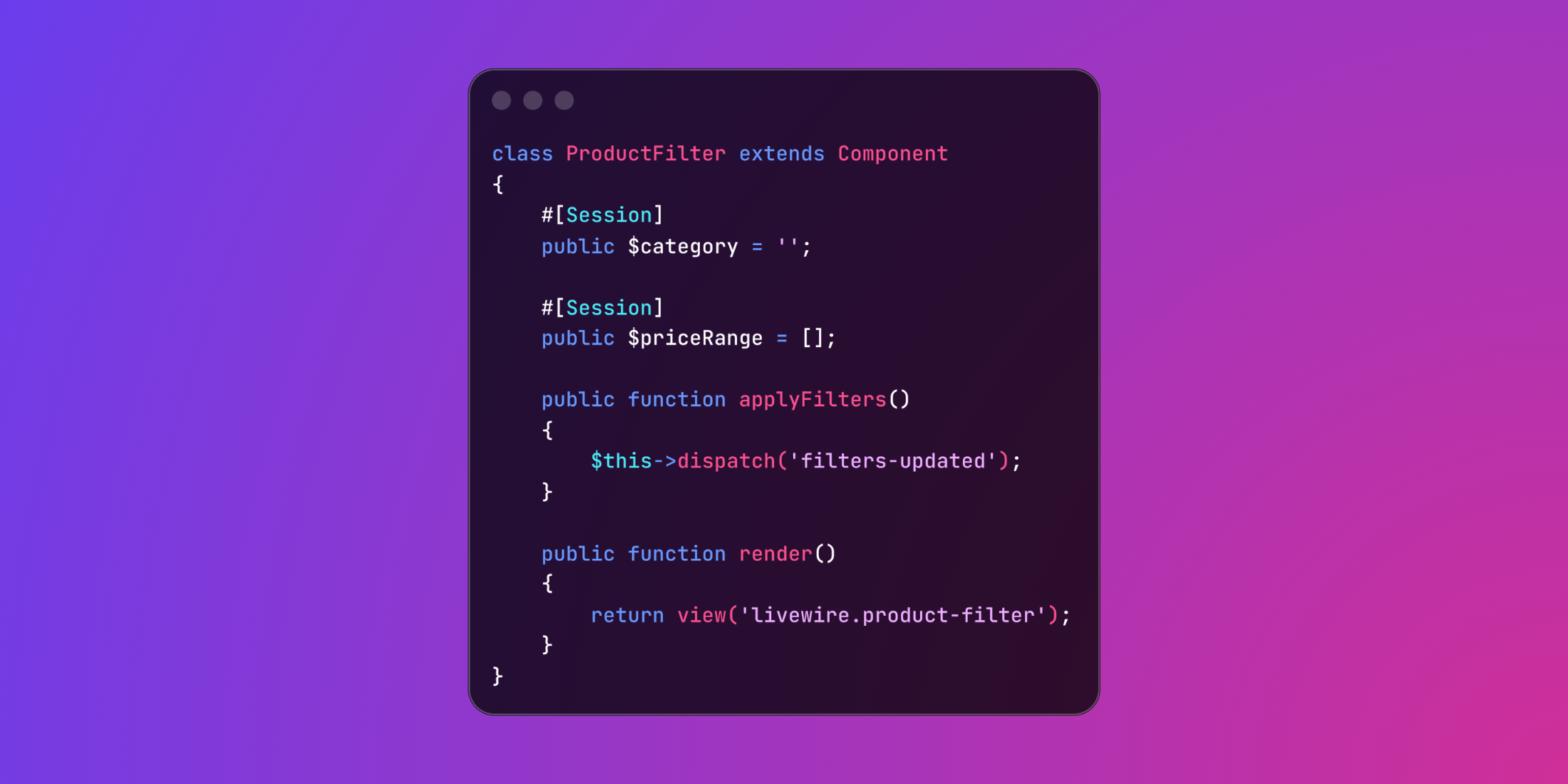Livewire Session Properties for Persistent Component State