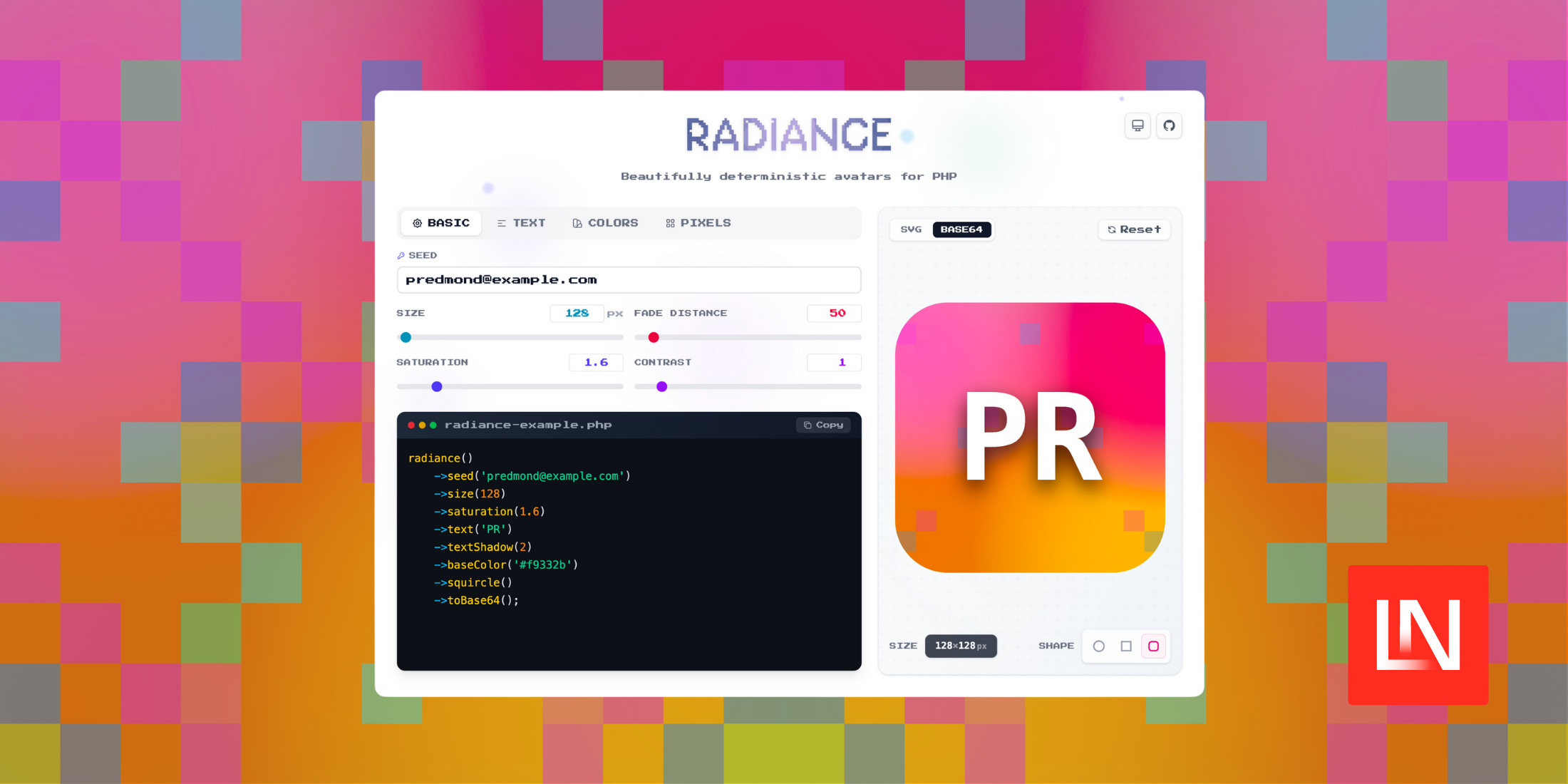 Radiance: Generate Deterministic Mesh Gradient Avatars in PHP