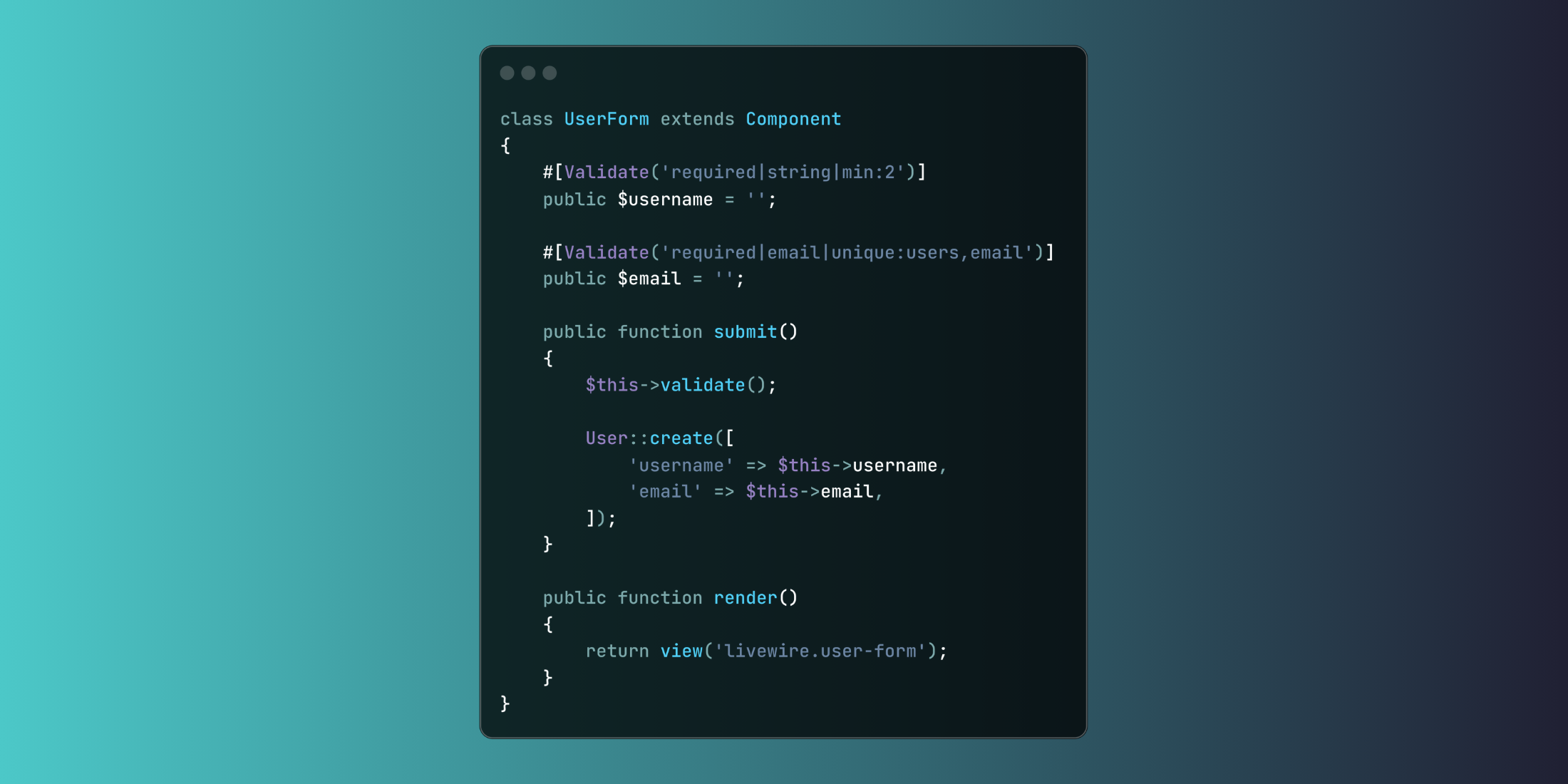 Simplifying Form Validation with Laravel Livewire's #[Validate] Attribute