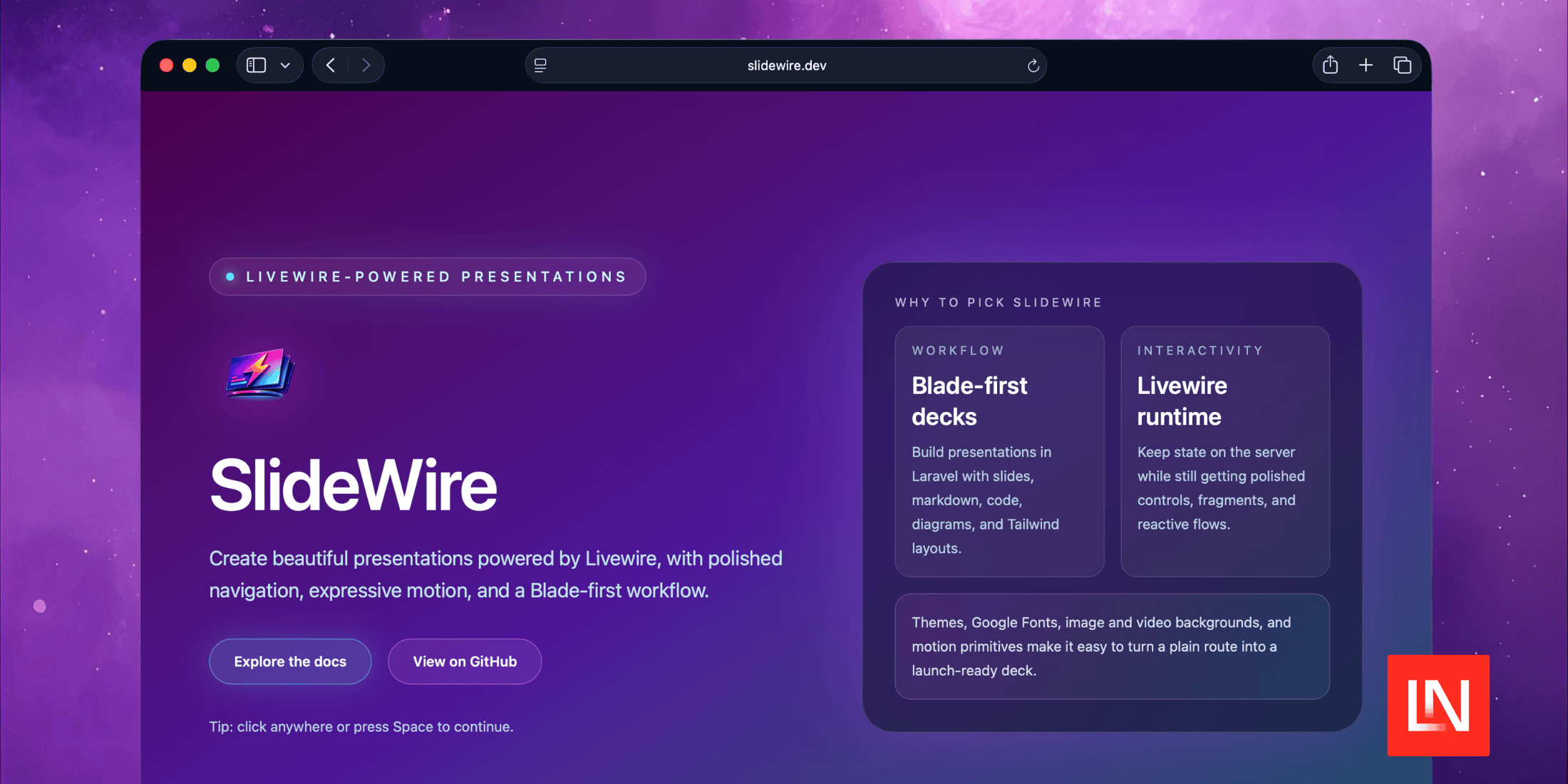 SlideWire: Build Presentations with Livewire and Blade