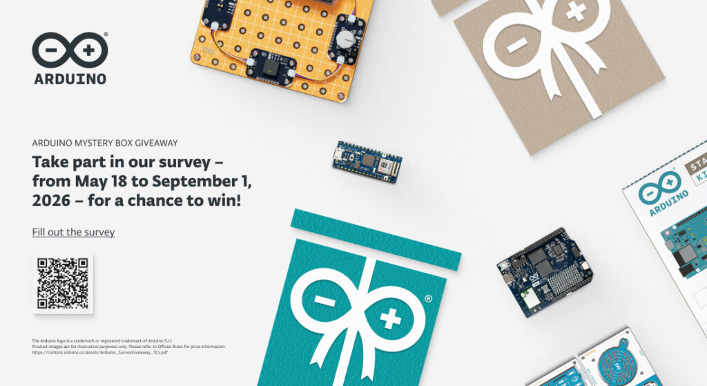 Tell us what you think – and enter for a chance to win one of 10 mystery boxes of Arduino gear!