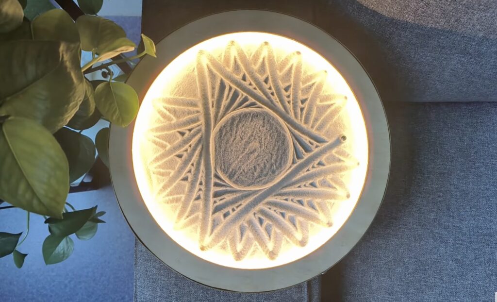This beautiful table creates art in the sand