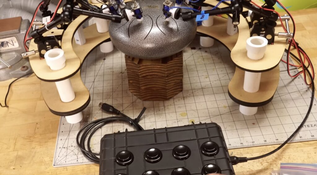 This robotic tongue drummer bangs out all the ambient hits