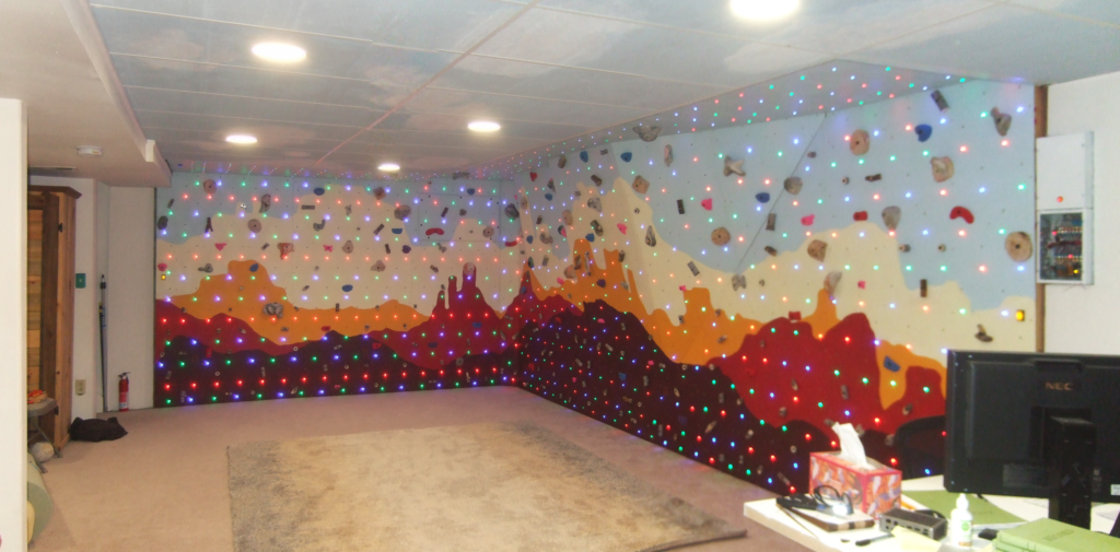 Turning a climbing wall into an interactive game