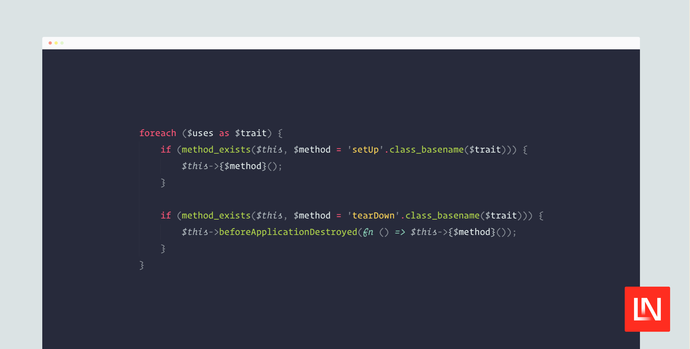 Use Laravel's Built-in SetUp Hooks for Application Test Traits
